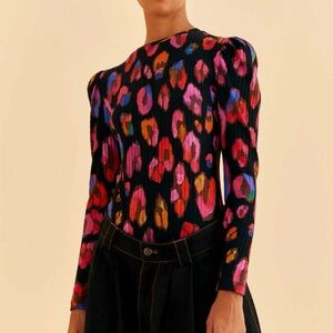 FARM Rio Leopards Black Bodysuit